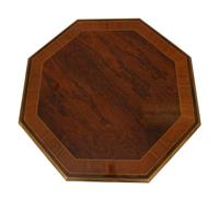 A Pair of Regency Style Hexagonal Top Crossbanded Side Tables with Brass Rims — 20TH CENTURY