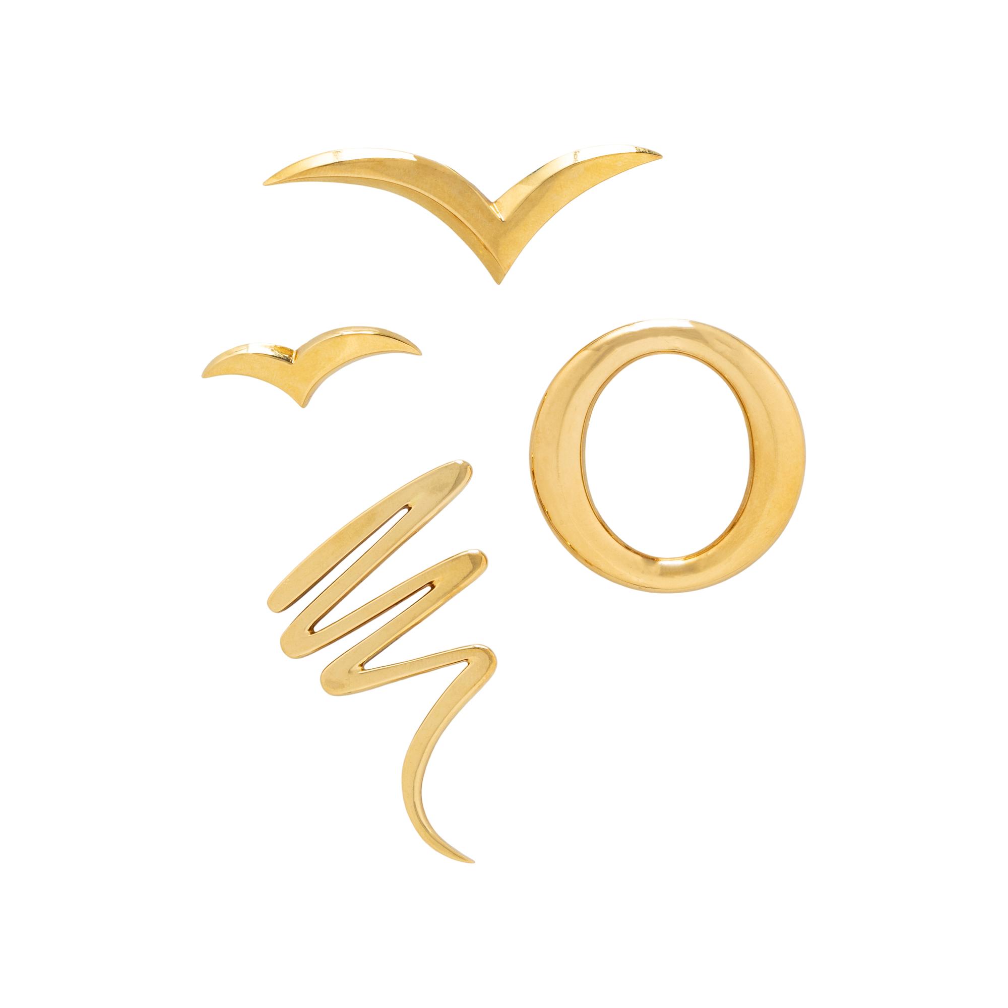 TIFFANY AND CO., COLLECTION OF YELLOW GOLD BROOCHES