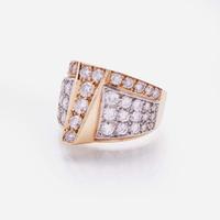 A 14K Yellow Gold and Diamond Ring