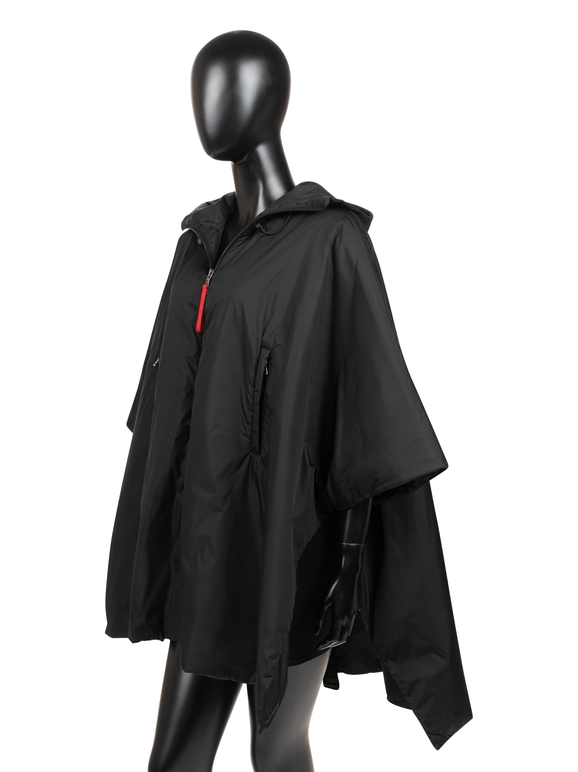 Prada Hooded Zip-front Poncho, 1990-2000s
