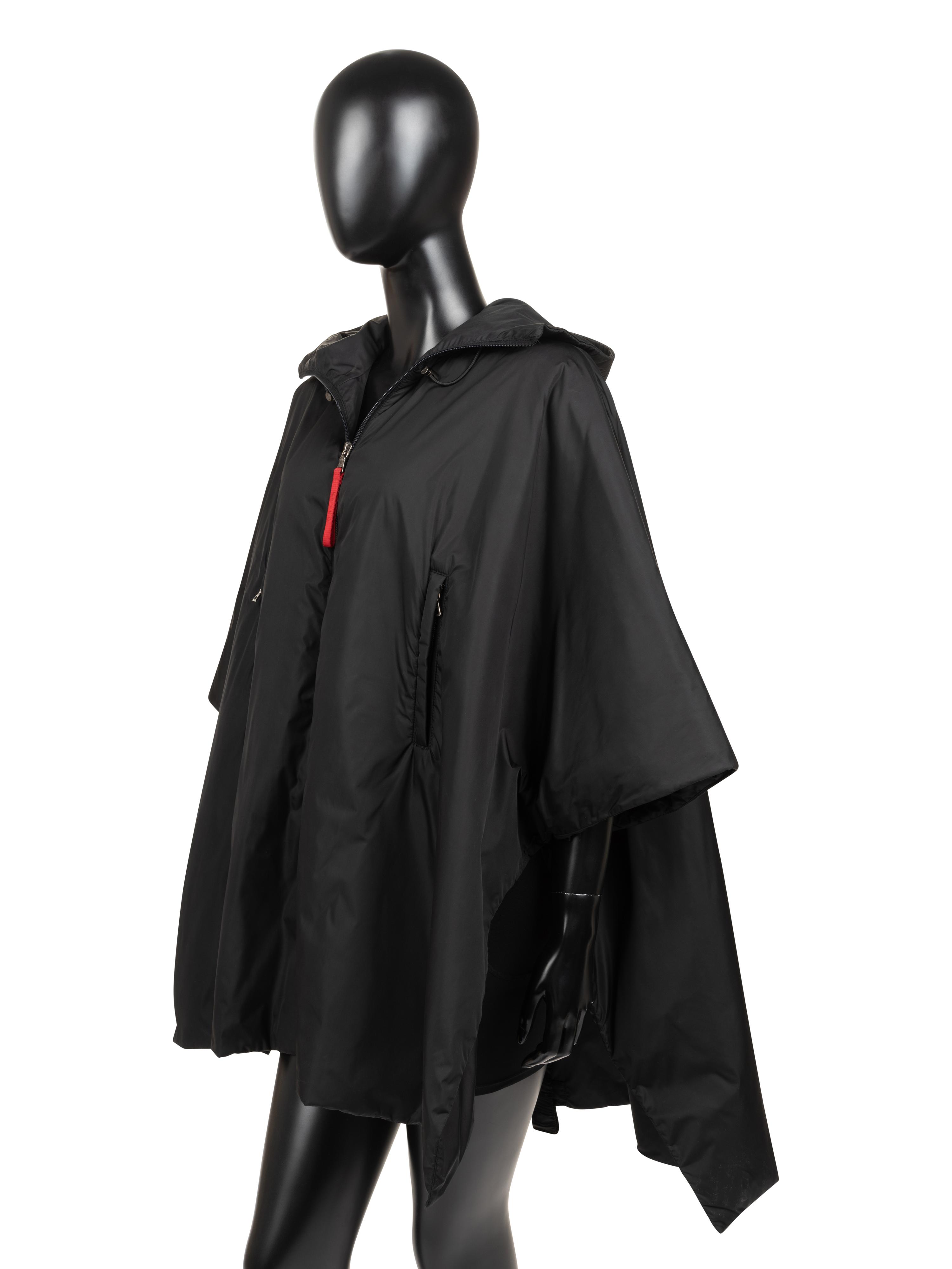 Prada Hooded Zip-front Poncho, 1990-2000s