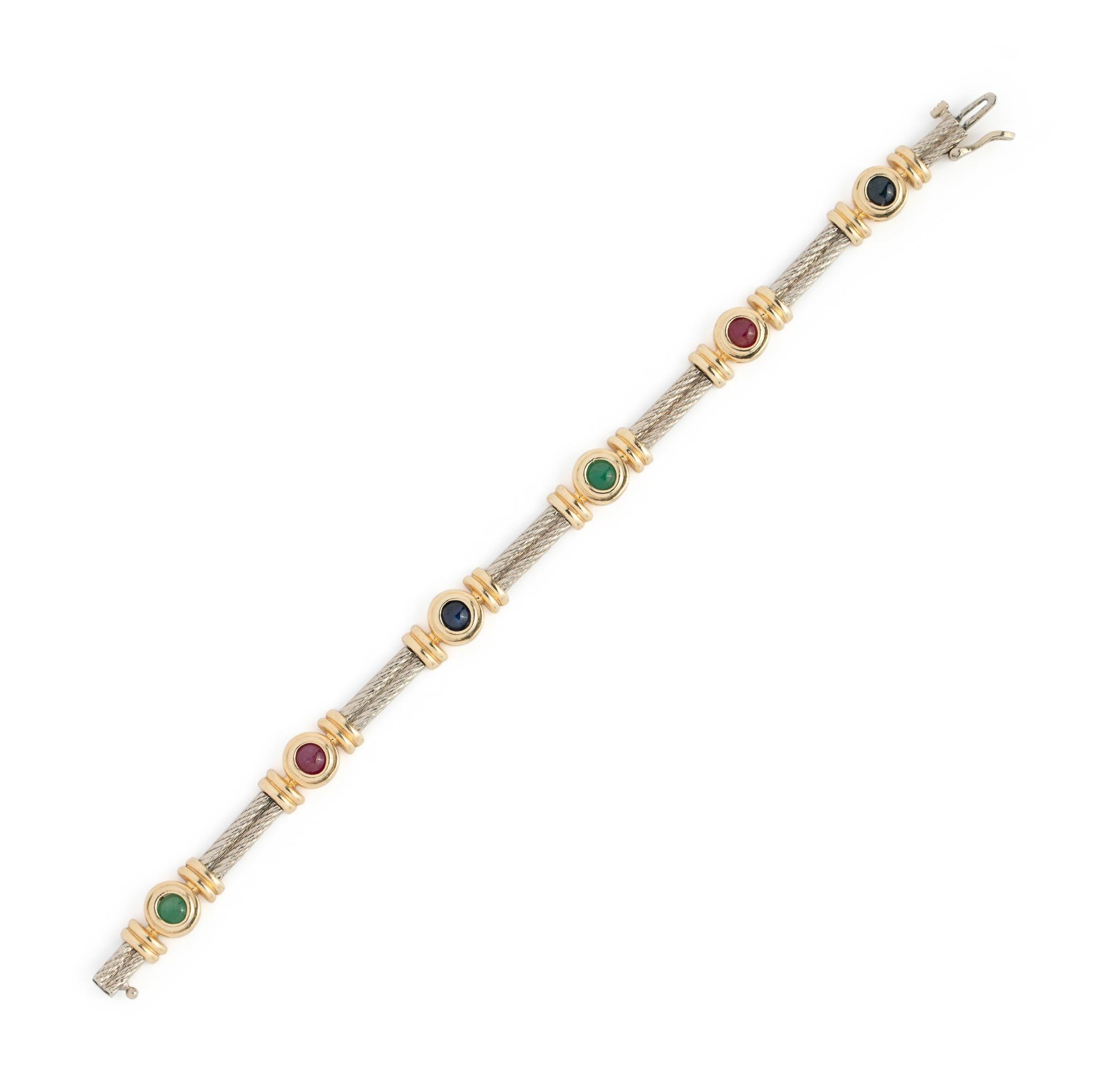 BICOLOR GOLD AND MULTIGEM BRACELET