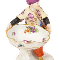 A Pair of Meissen Porcelain Figural Salts