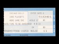 An April 22, 1986 Chicago Bulls vs. Boston Celtics NBA Playoffs Ticket (Eastern Conference First Round, Game 3)