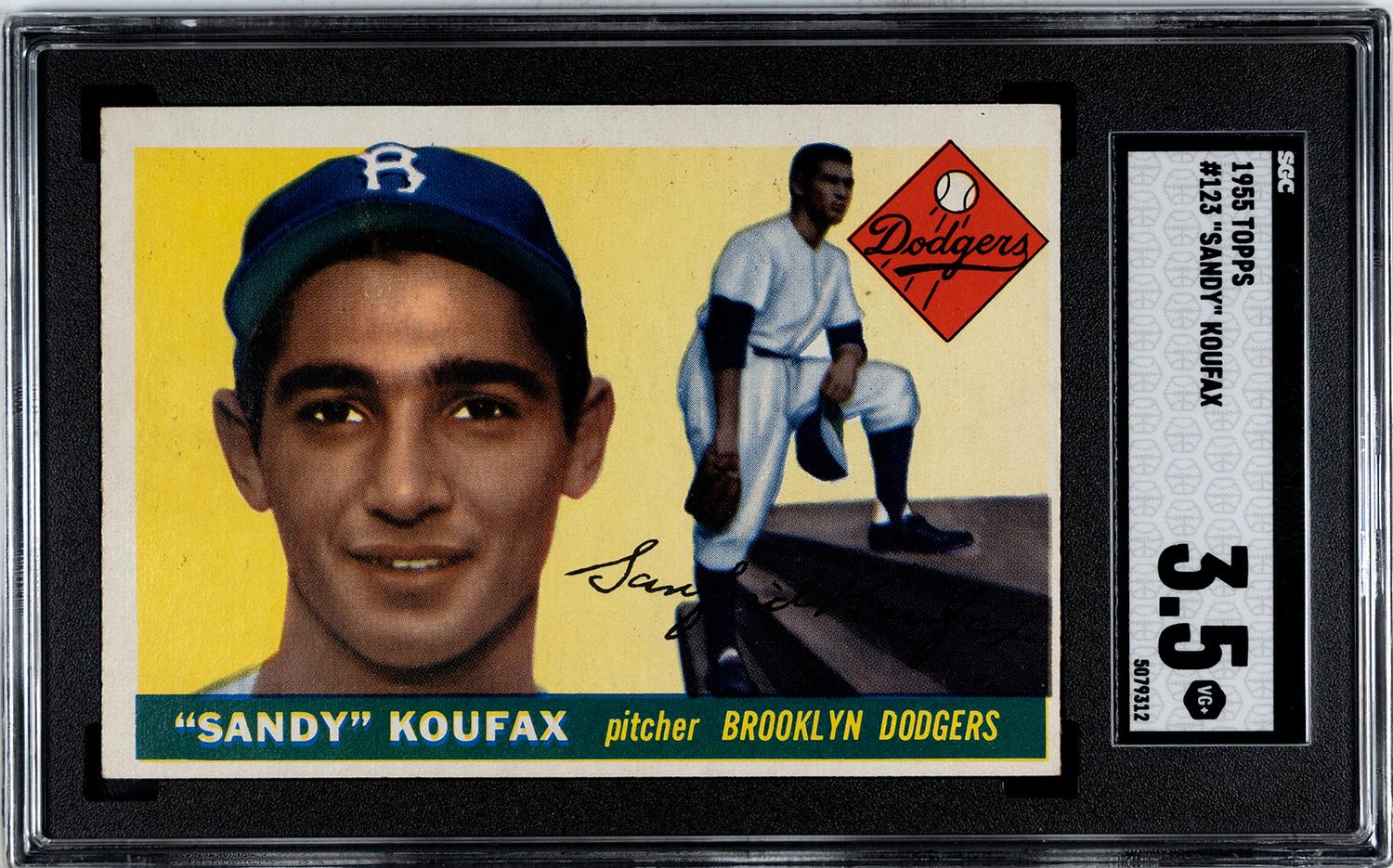 A 1955 Topps Sandy Koufax Rookie Baseball Card (SGC 3.5 VG+)