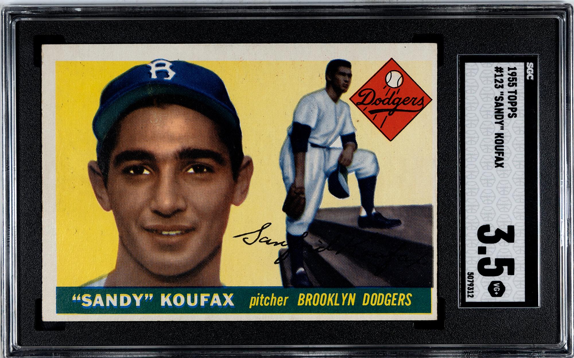 A 1955 Topps Sandy Koufax Rookie Baseball Card (SGC 3.5 VG+)