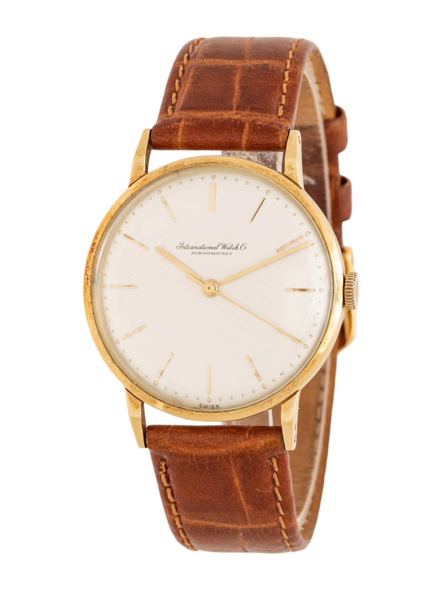 IWC, 18K YELLOW GOLD WATCH WITH IWC BUCKLE