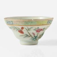 A small Chinese famille rose decorated bowl 粉彩花卉紋小杯 "Qinghuazhenpin" mark “????”?