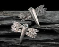 Pair of Navajo Silver and Turquoise Dragonfly Brooches / Pins