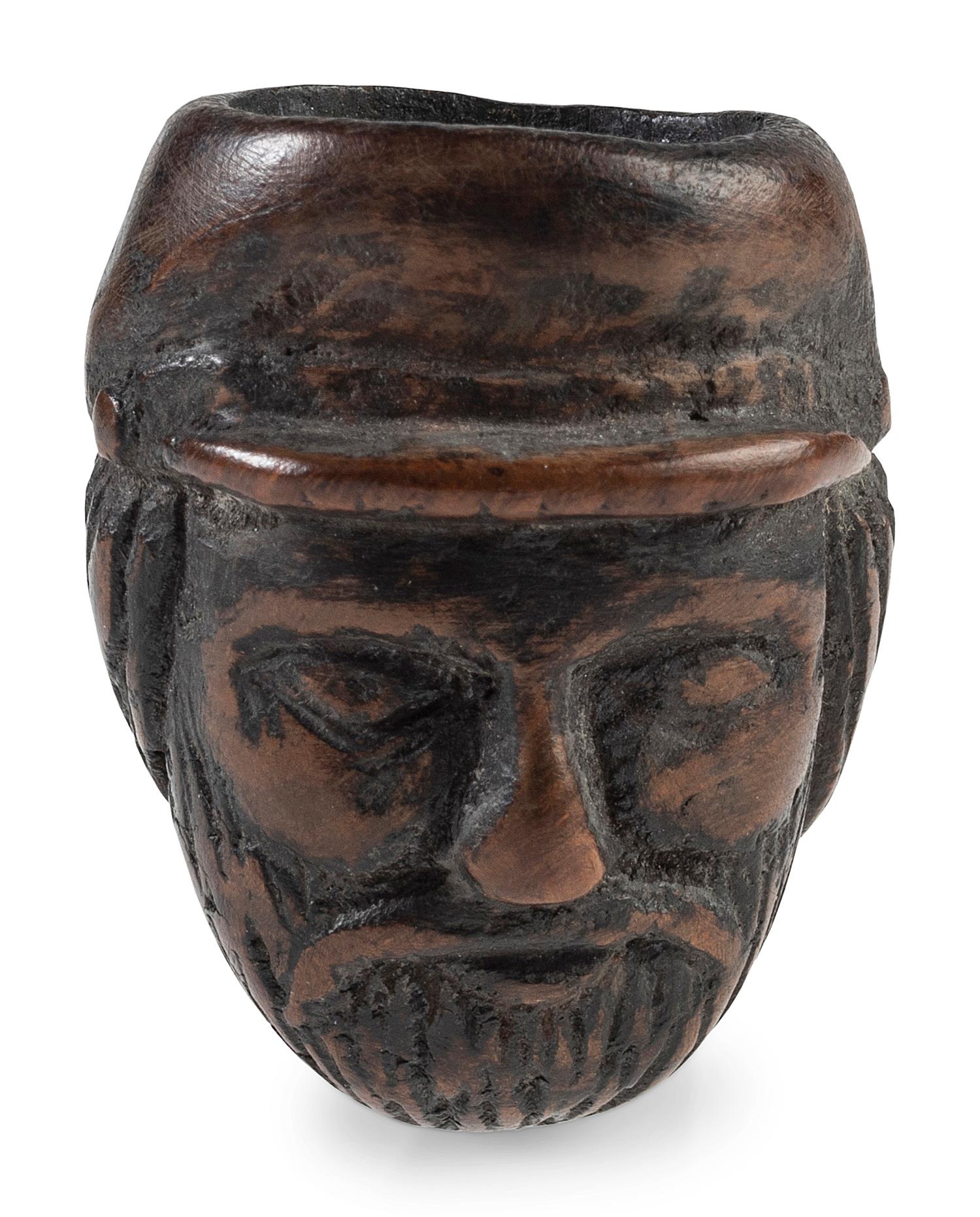 Civil War soldier folk art carved pipe identified to the 117th New York Volunteers.