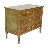 A Pair of Maitland-Smith Painted and Parcel-Gilt Commodes