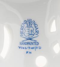 A Pair of Herend Porcelain Three-Light Candelabra
