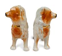A Pair of Large English Staffordshire Standing Dogs — 19TH CENTURY