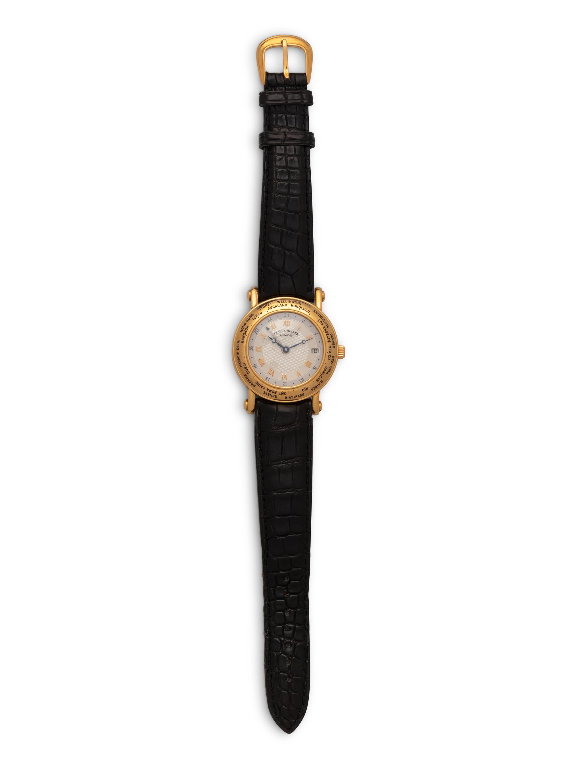 FRANCK MULLER, REF. 2800 18K YELLOW GOLD 'WORLD TIME' WATCH