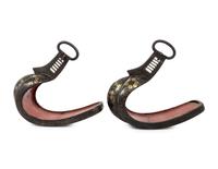 A Pair of Japanese Gold Inlaid Bronze Stirrups