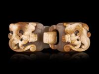 A Carved Agate Belt Buckle