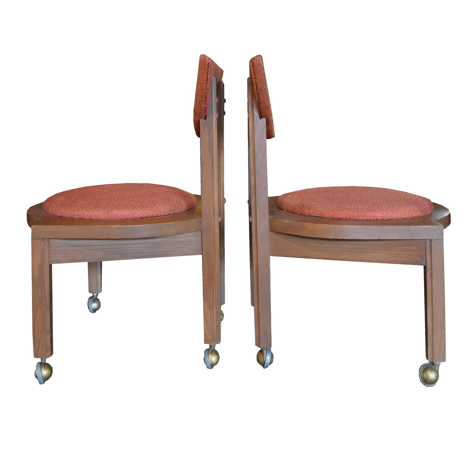 A Pair Side Chairs, after Frank Lloyd Wright, 22" W x 20" D x 30.5" H — United States, Circa 1953