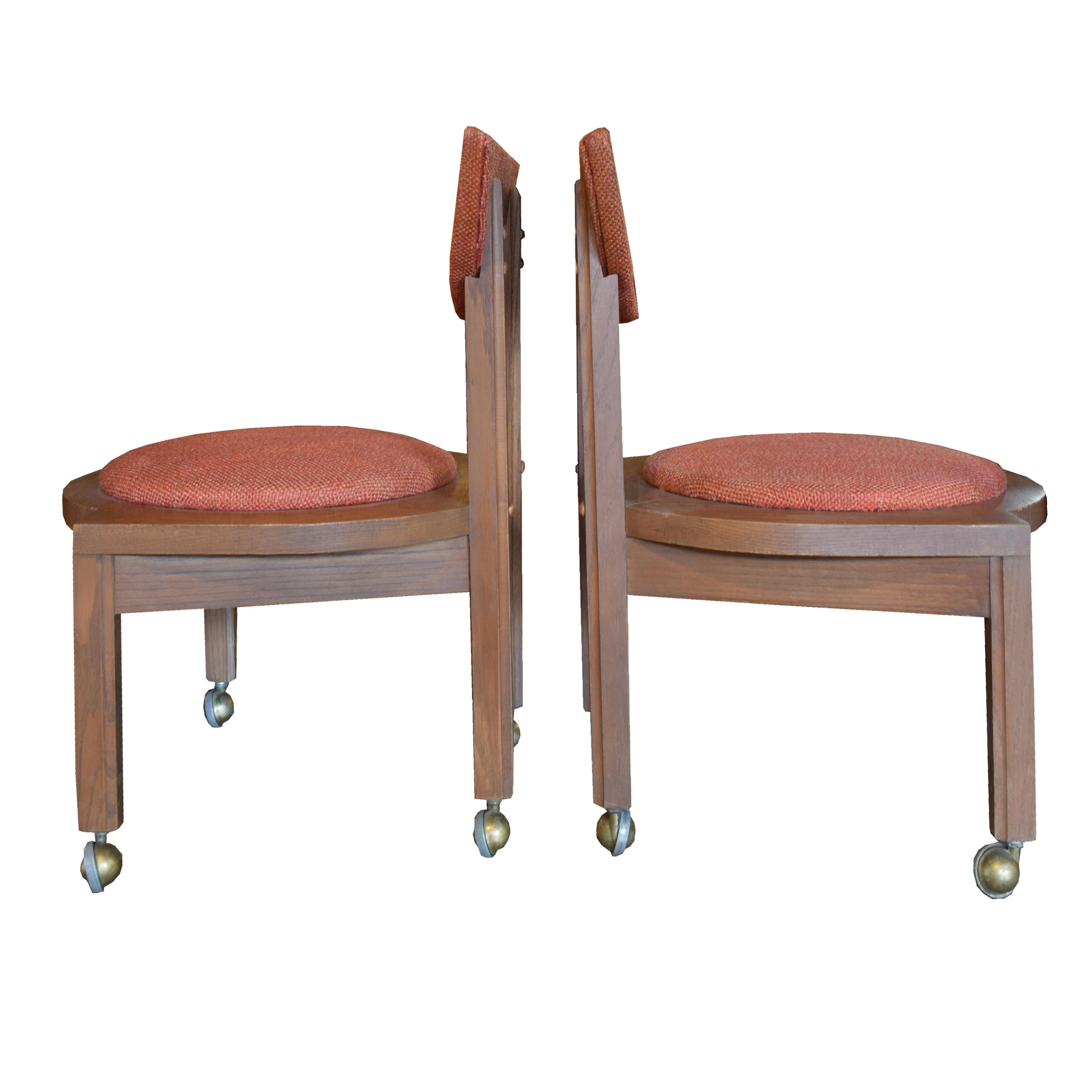 A Pair Side Chairs, after Frank Lloyd Wright, 22" W x 20" D x 30.5" H — United States, Circa 1953