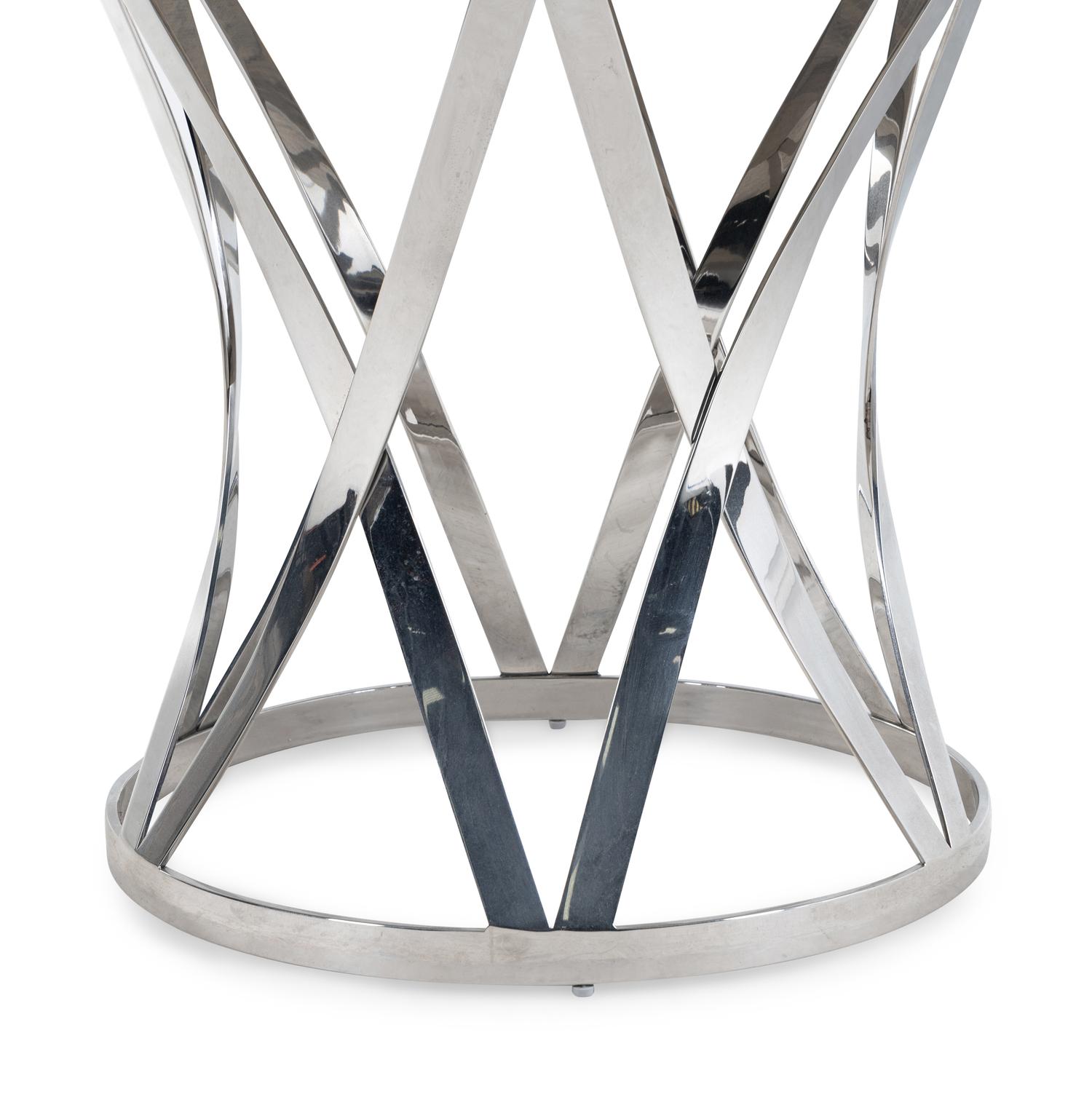 A Contemporary Chrome and Marble-Top Dining Table