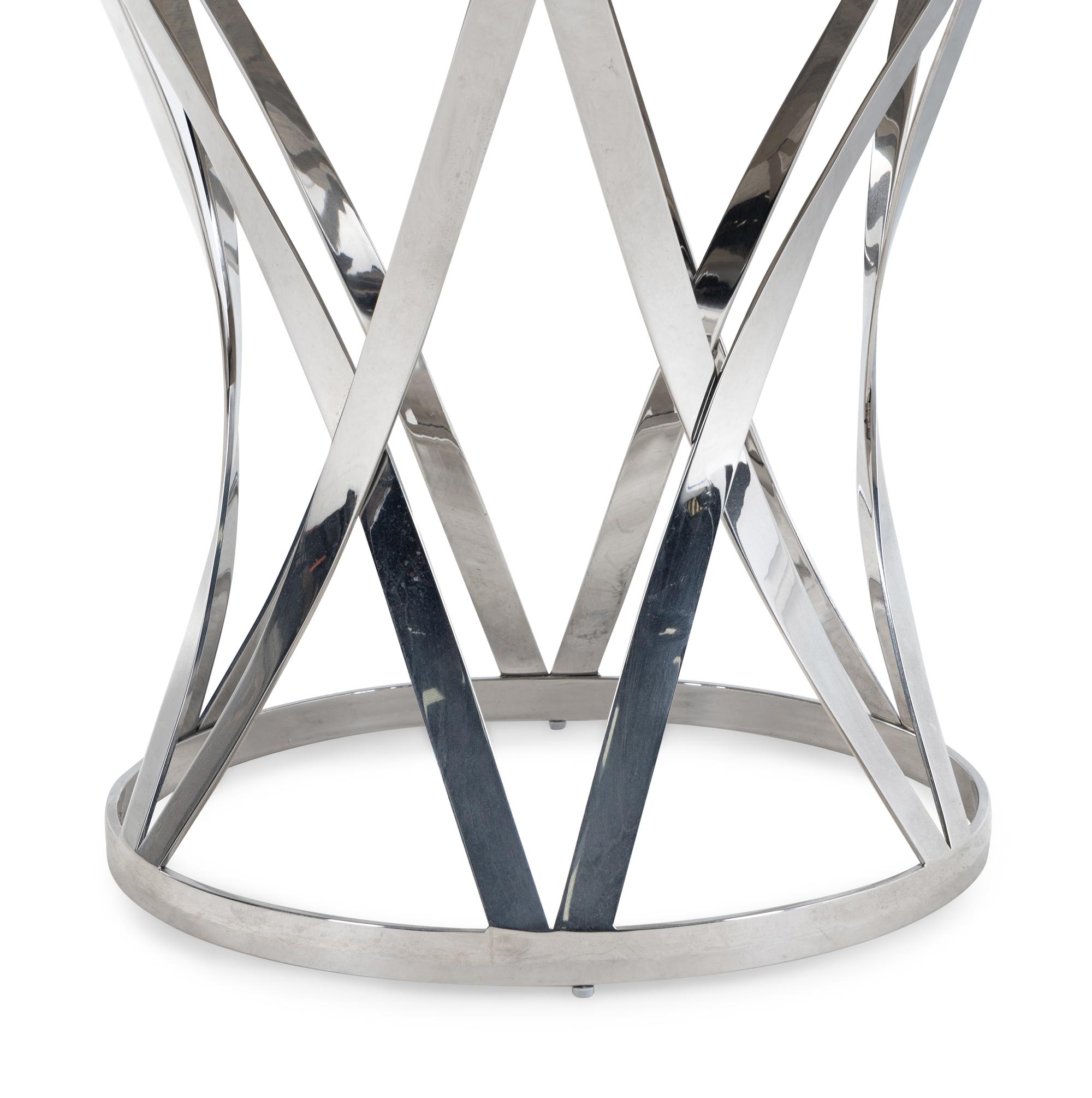 A Contemporary Chrome and Marble-Top Dining Table