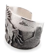 Sterling Silver Tufa Cast Cuff Bracelet