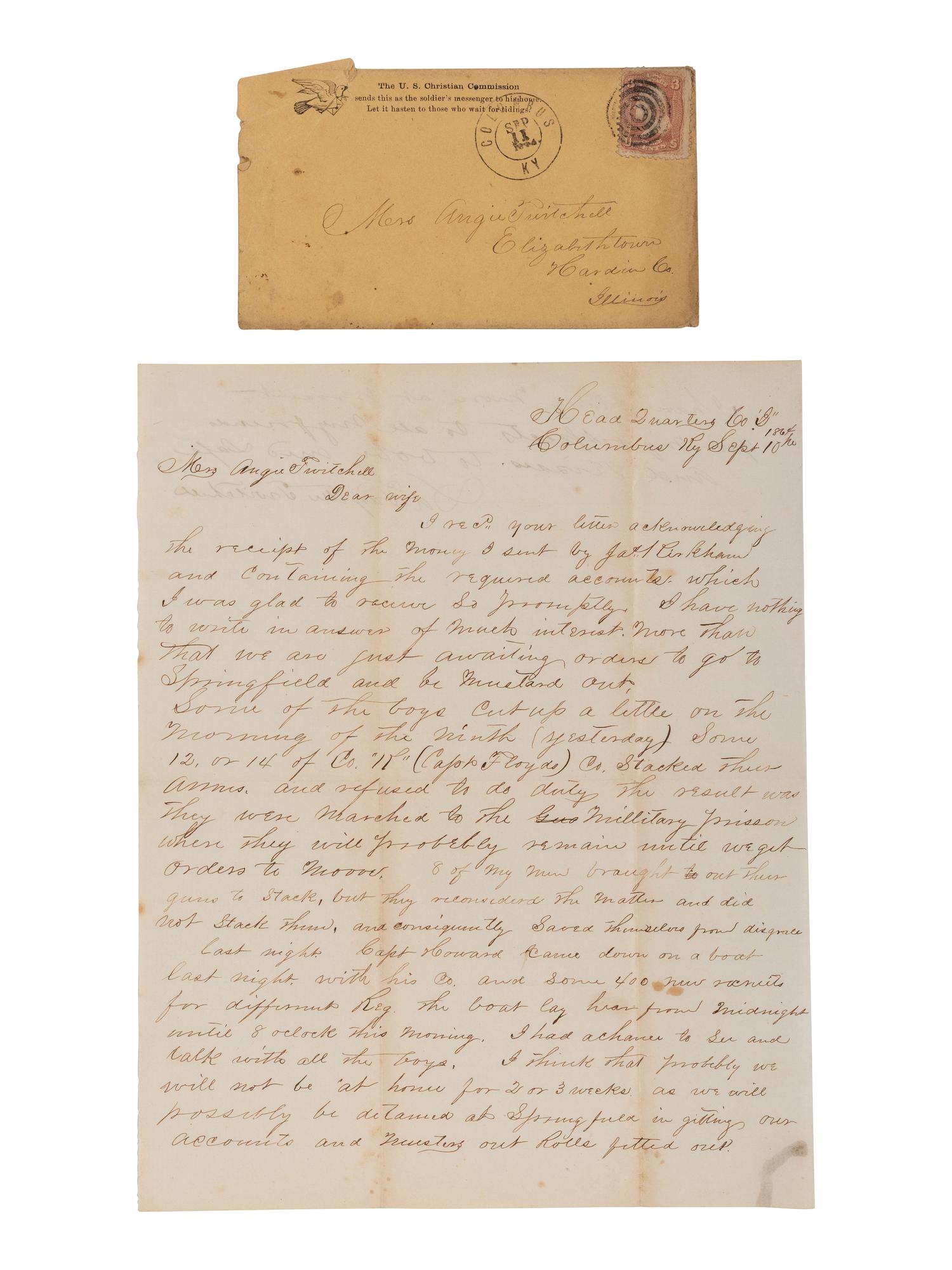 [CIVIL WAR]. Letters written from the Western Theater by Captain LaFayette Twitchell, Co. I, 136th Illinois Infantry, May-October 1864.