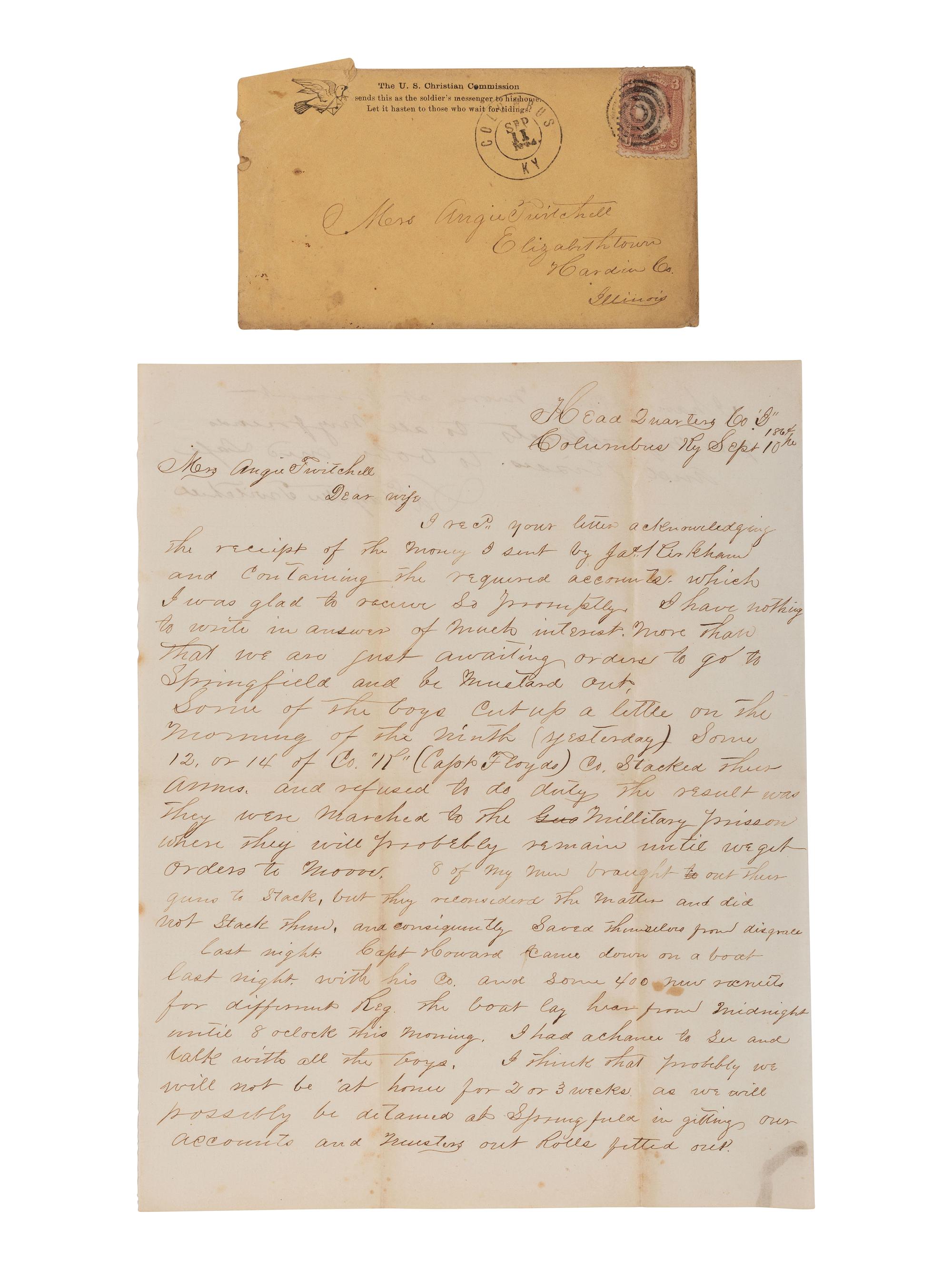 [CIVIL WAR]. Letters written from the Western Theater by Captain LaFayette Twitchell, Co. I, 136th Illinois Infantry, May-October 1864.