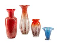 A Set of Four WMF Ikora Glass Vases — 20TH CENTURY
