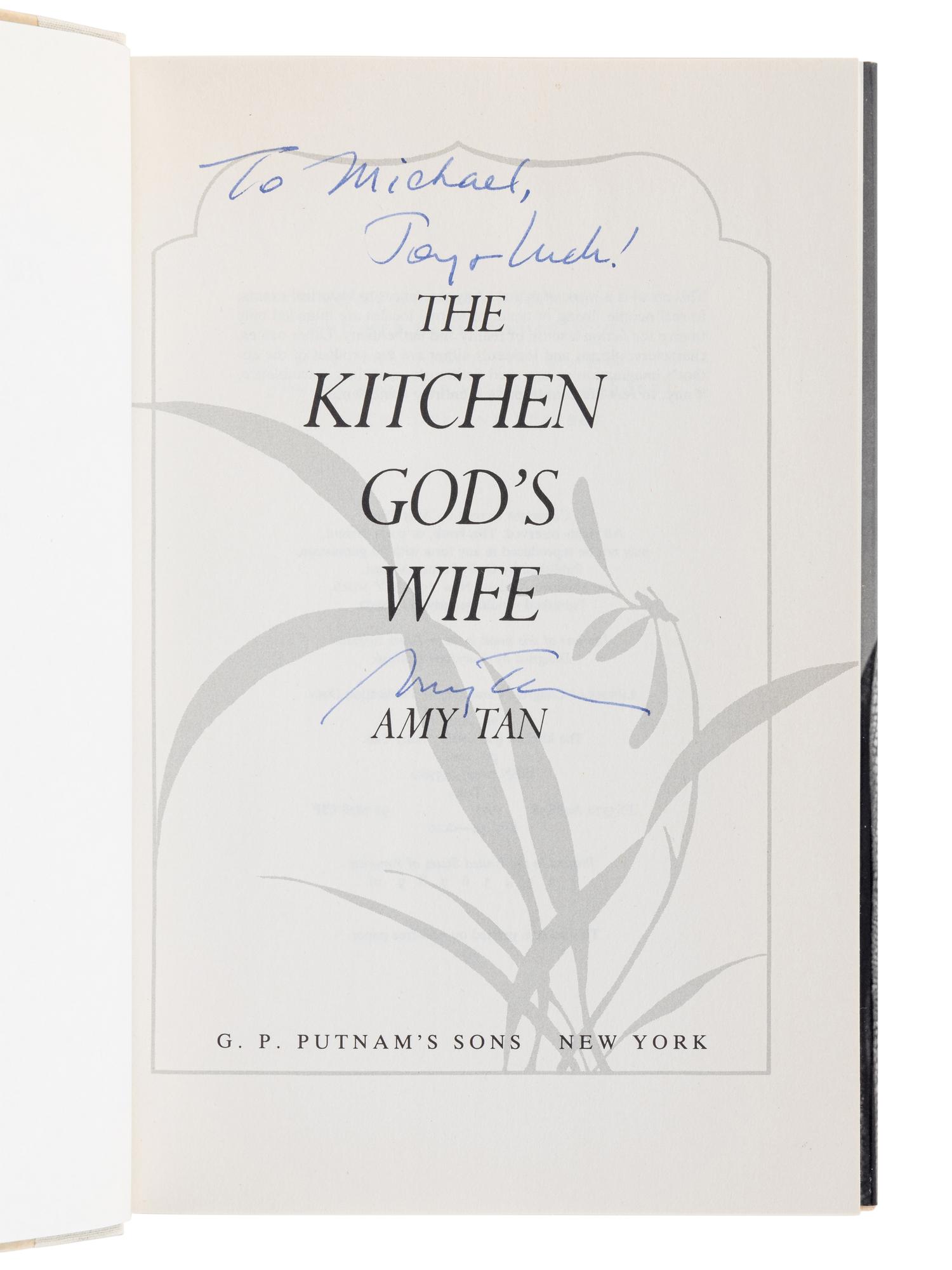 TAN, Amy (b. 1952). A group of 5 SIGNED OR INSCRIBED works by Tan, comprising: