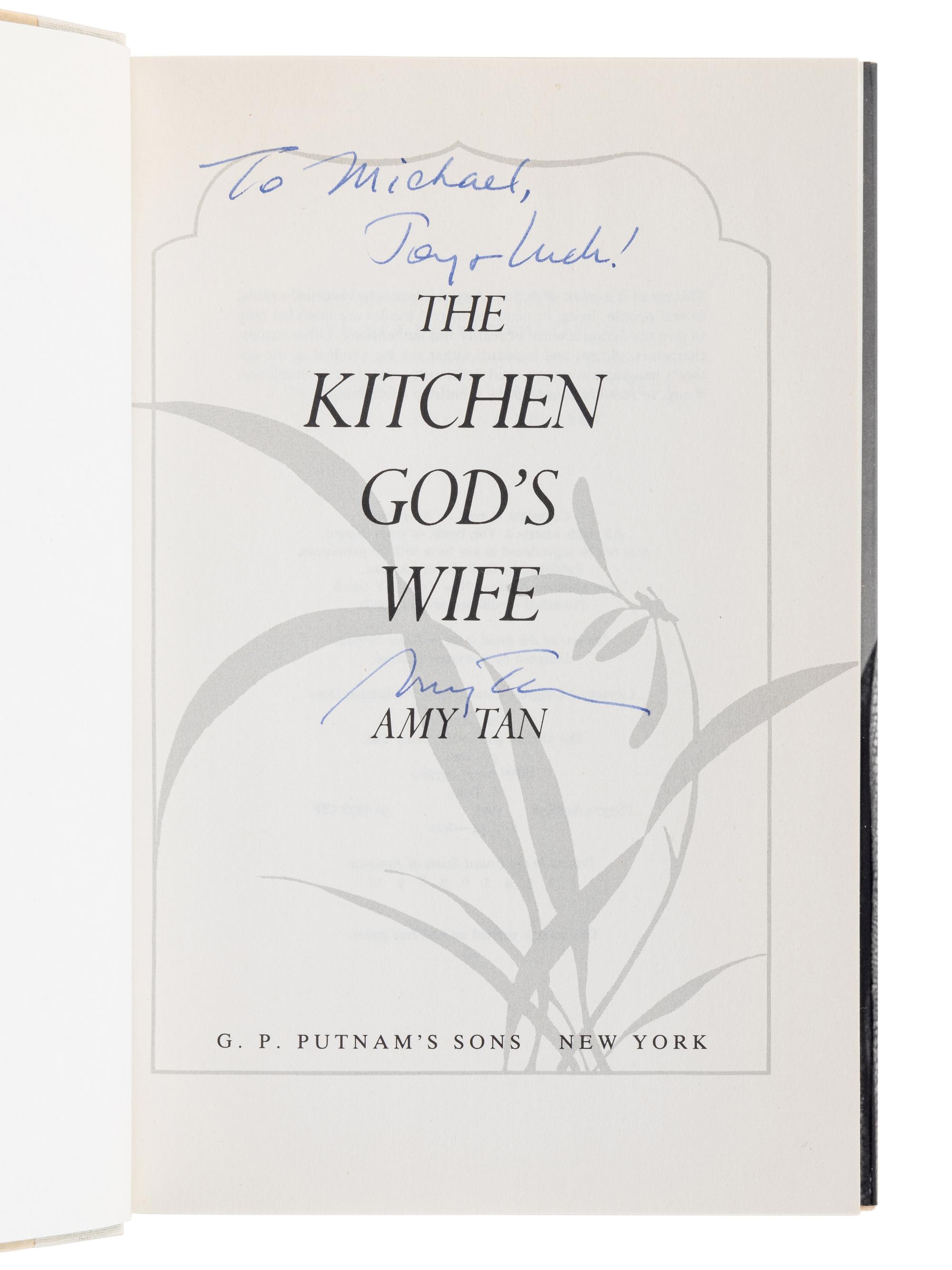 TAN, Amy (b. 1952). A group of 5 SIGNED OR INSCRIBED works by Tan, comprising: