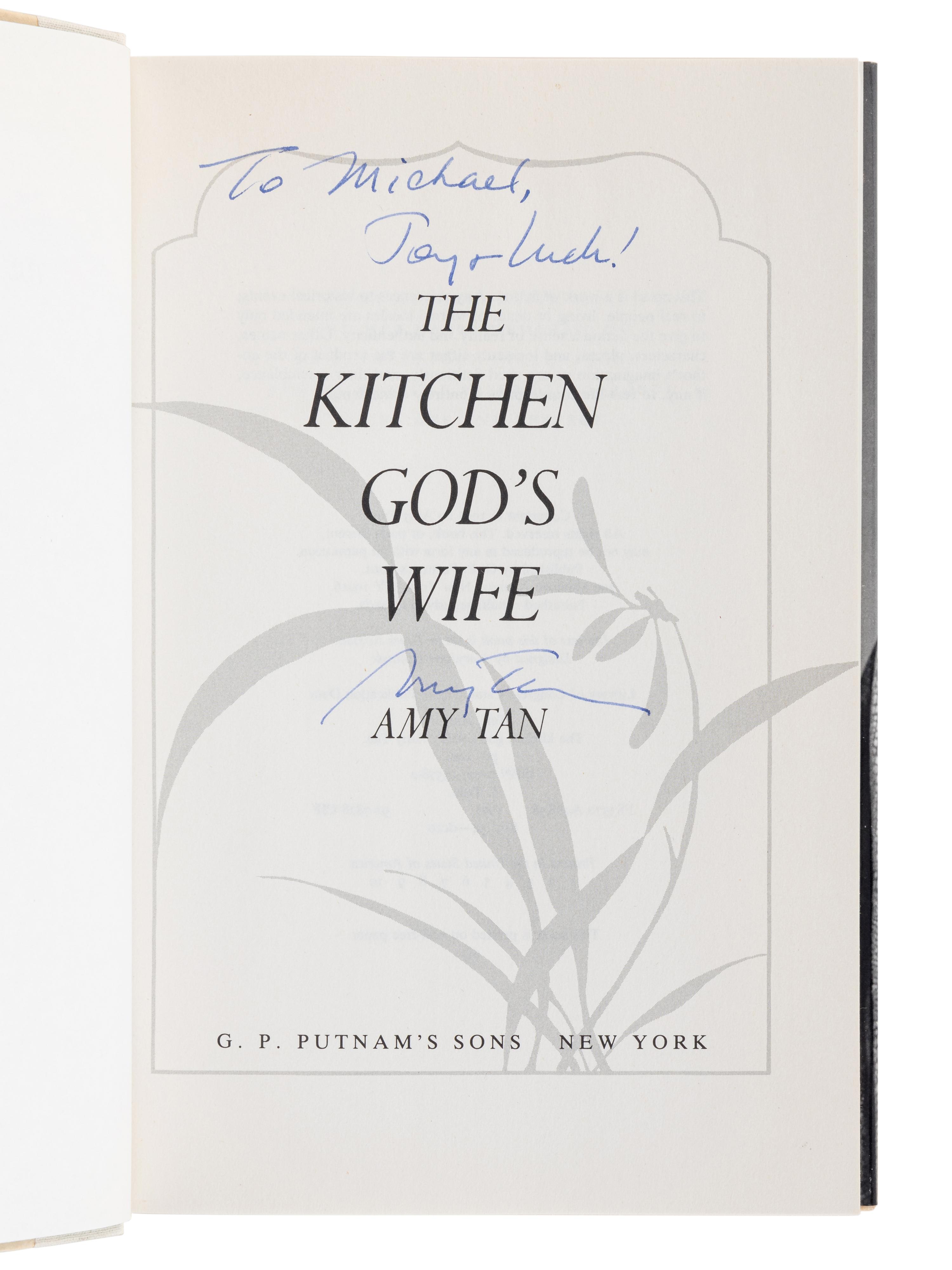 TAN, Amy (b. 1952). A group of 5 SIGNED OR INSCRIBED works by Tan, comprising: