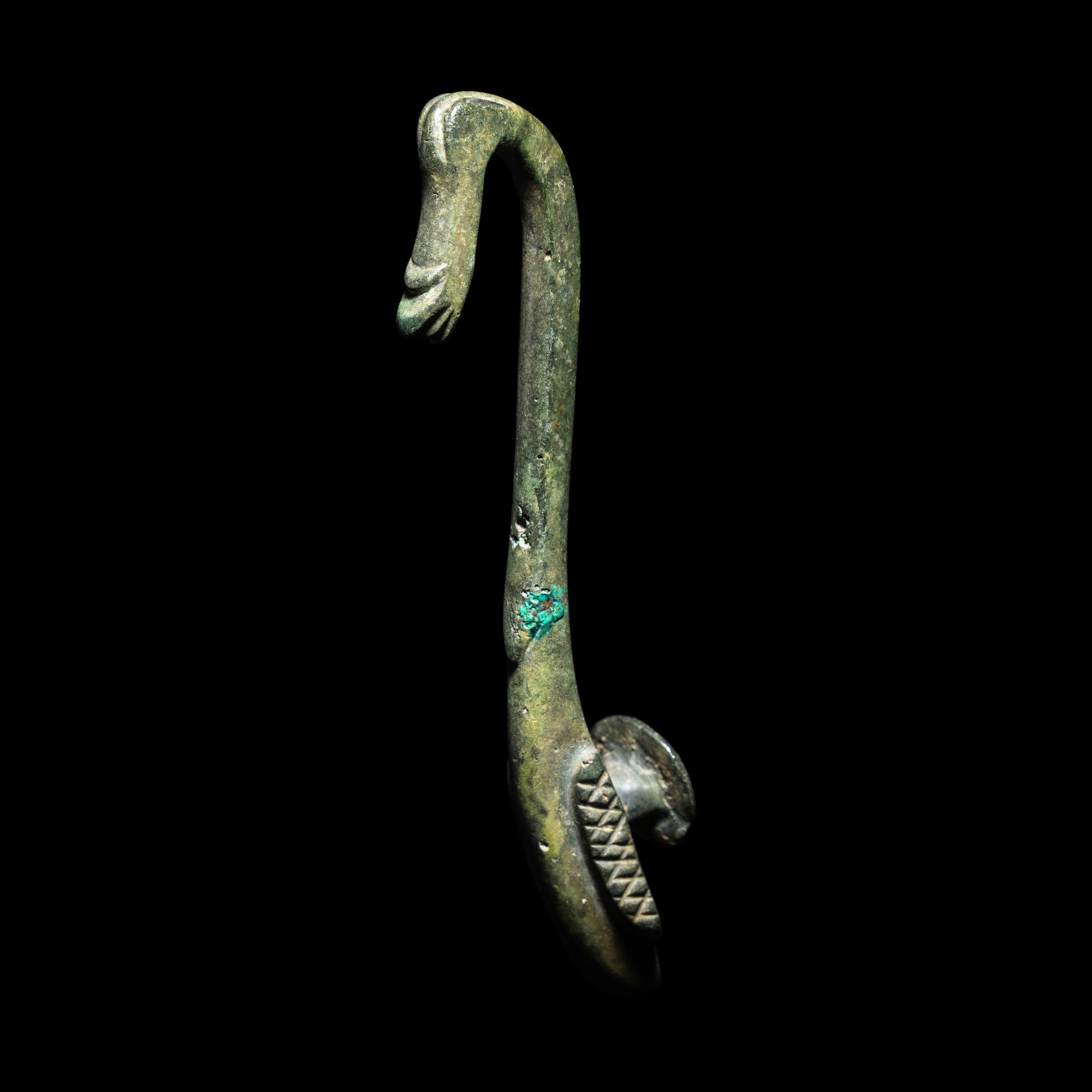 Three Chinese Metal Belt Hooks, Warring States-Han Dynasty 戰國-漢 青銅帶鉤三件