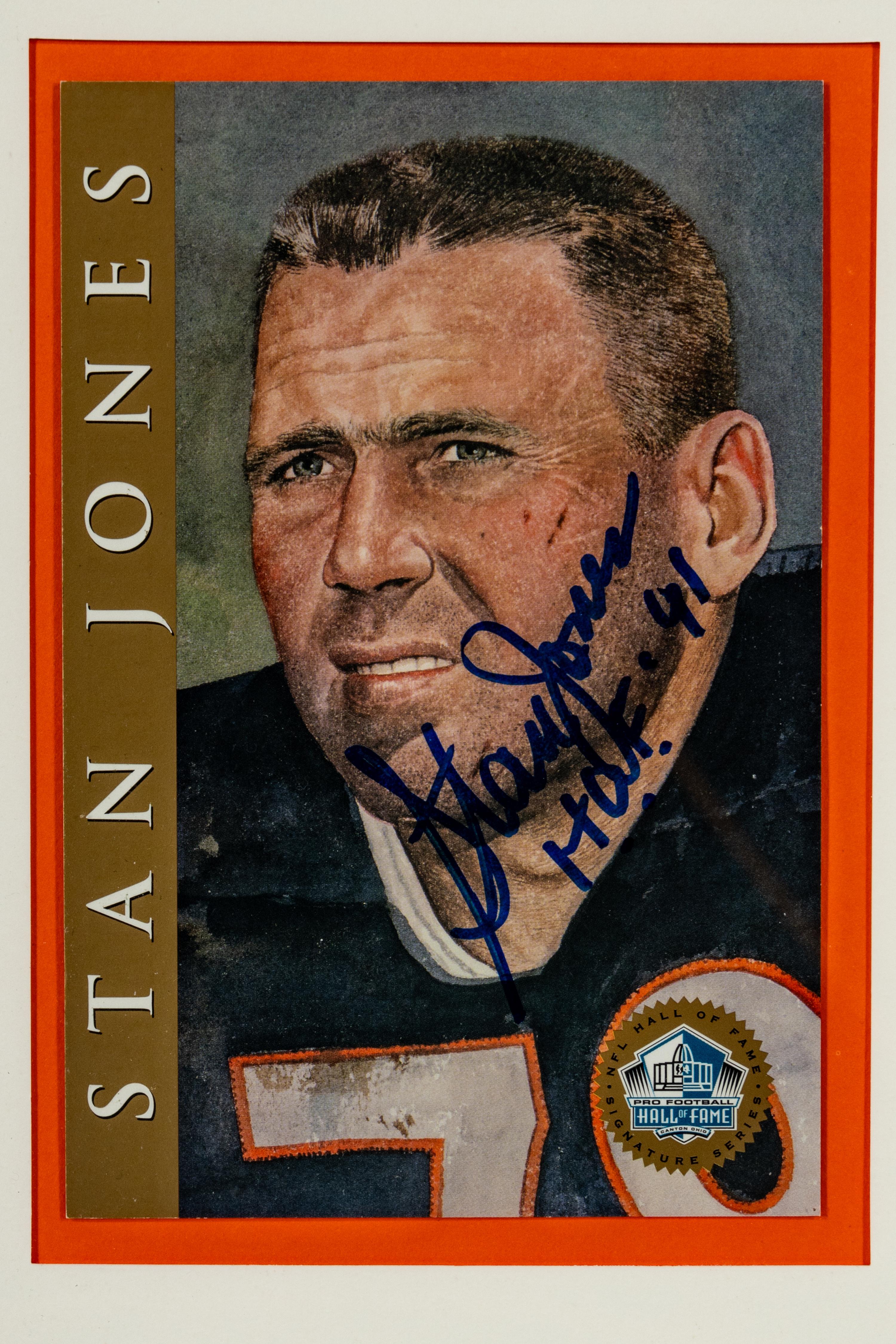 A Collection of Six Chicago Bears Hall of Fame Signed Displays Featuring Doug Atkins, Stan Jones, George McAfee, George Musso, George Connor and Mike Ditka