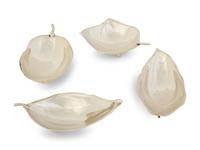 A Group of Four American Silver Leaf-form Dishes — 20TH CENTURY