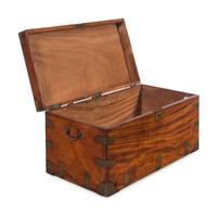 An English Brass Mounted Walnut Campaign Trunk