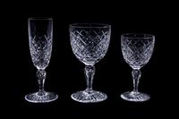 A Val St. Lambert Cut Glass Stemware Service