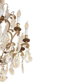 A French Gilt Bronze and Cut Glass Nine-Light Chandelier