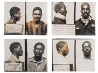 [CRIME & PUNISHMENT]. A group of 8 mugshots of African American men, some identified. Philadelphia, PA, ca 1950s-1960s.