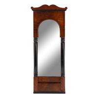 An Austrian Neoclassical Mahogany and Part Ebonized Mirror
