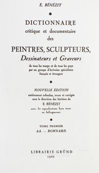 BENEZIT, E. Dictionnaire critique et documentaire des peintres, sculpteurs, dessinateurs et graveurs... S.l., 1966. 8 vols. Limited ed.