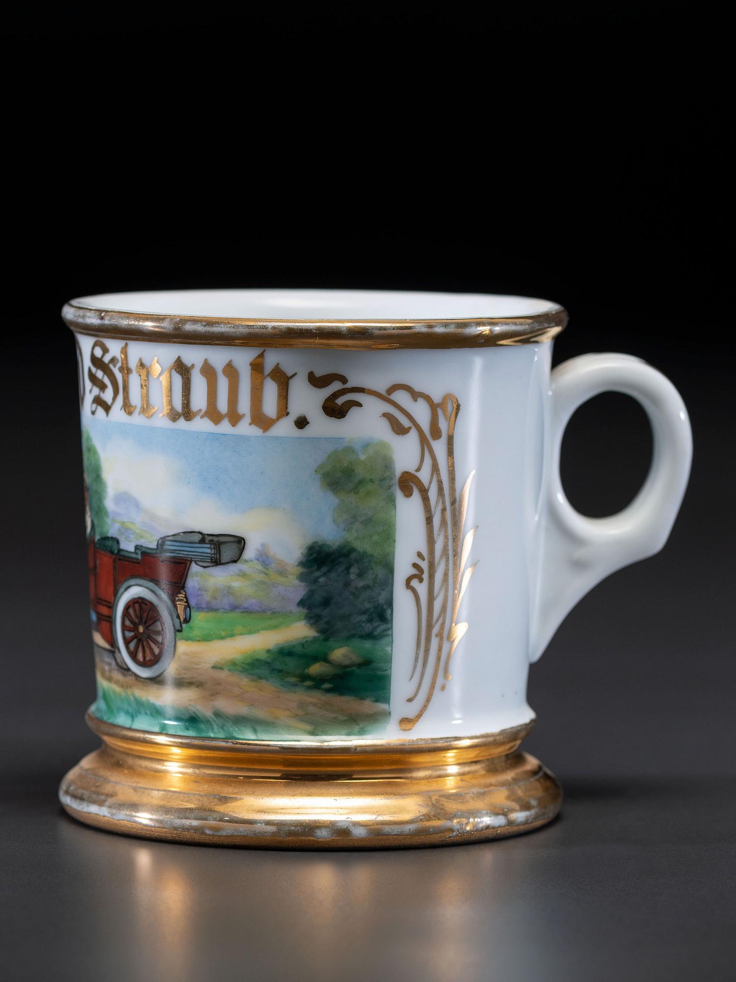A Motorist's Porcelain Occupational Shaving Mug Belonging to Fred Straub