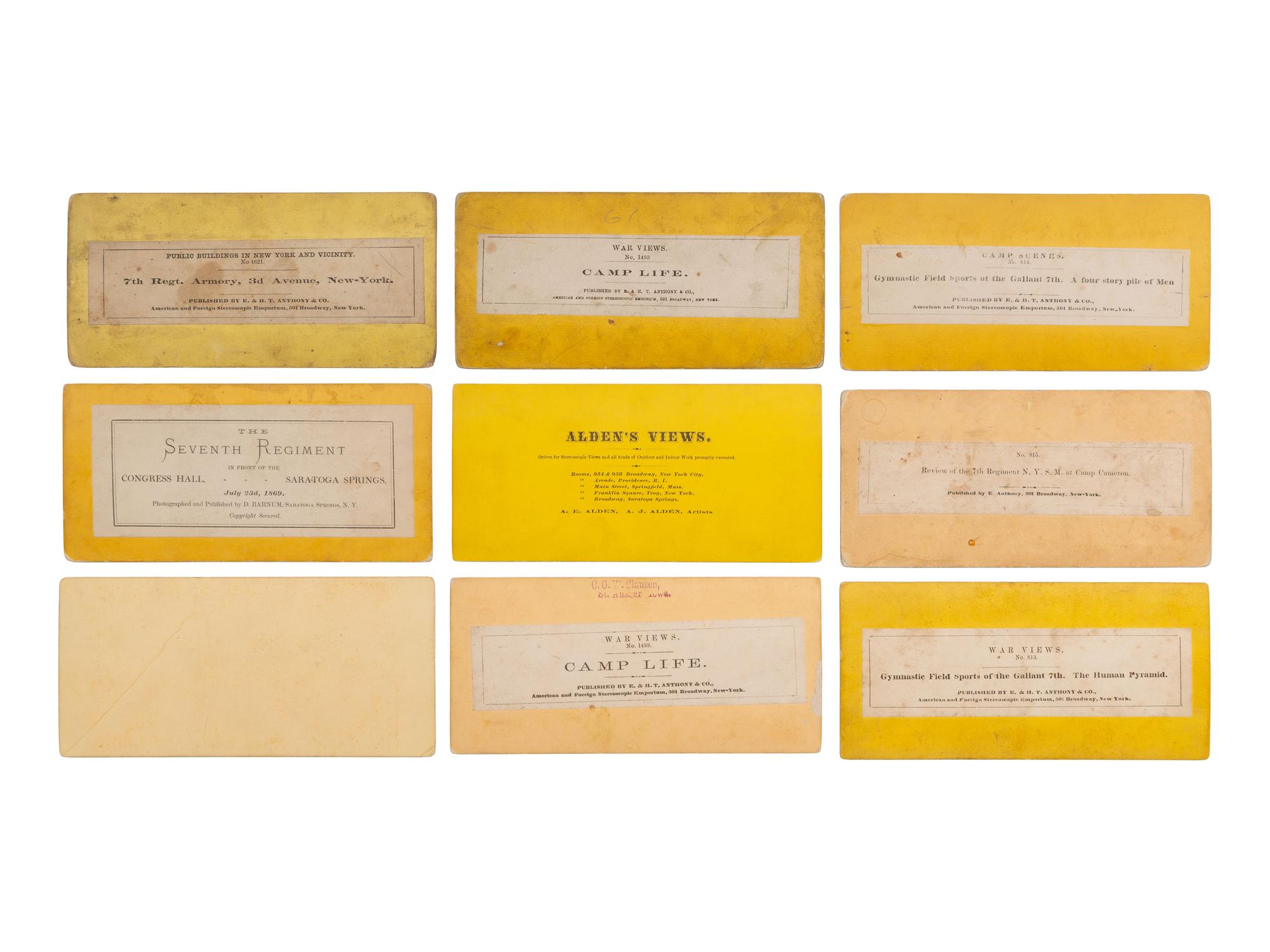 [CIVIL WAR]. A group of 16 stereoviews of the 7th New York State Militia.