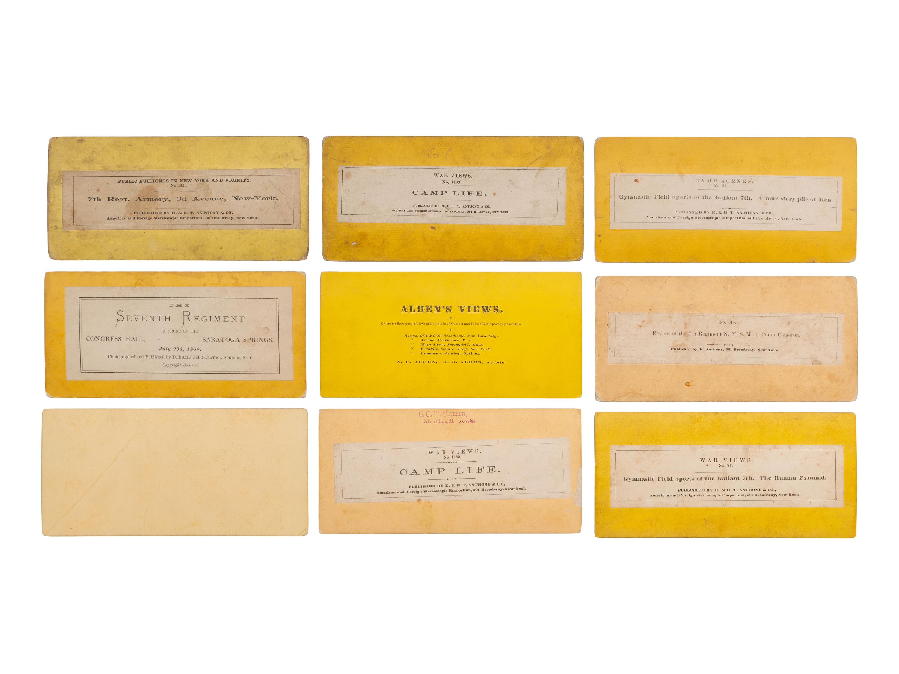 [CIVIL WAR]. A group of 16 stereoviews of the 7th New York State Militia.