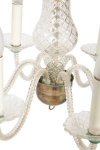 A Venetian Style Glass Six-Light Chandelier