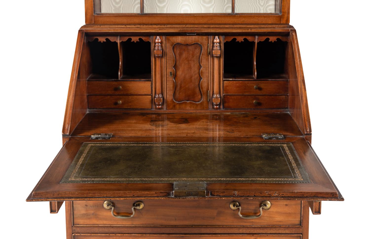 A George III Style Mahogany Bureau Bookcase