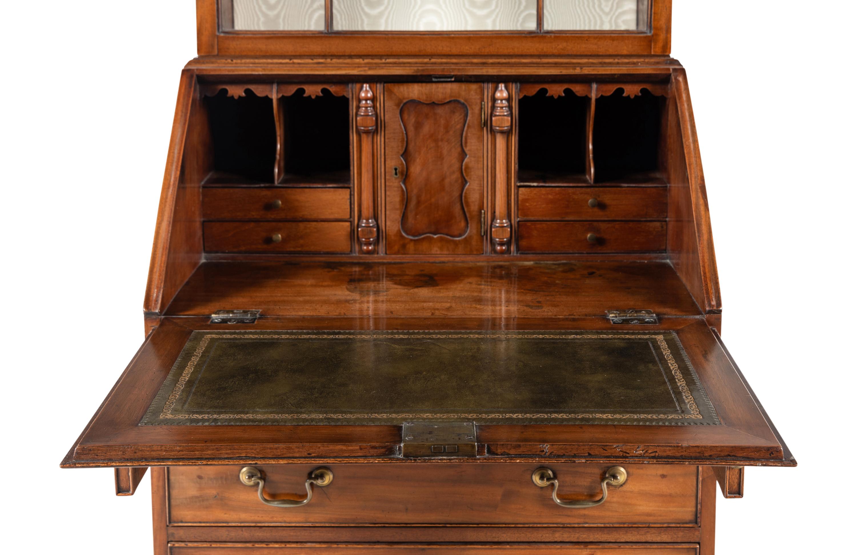 A George III Style Mahogany Bureau Bookcase