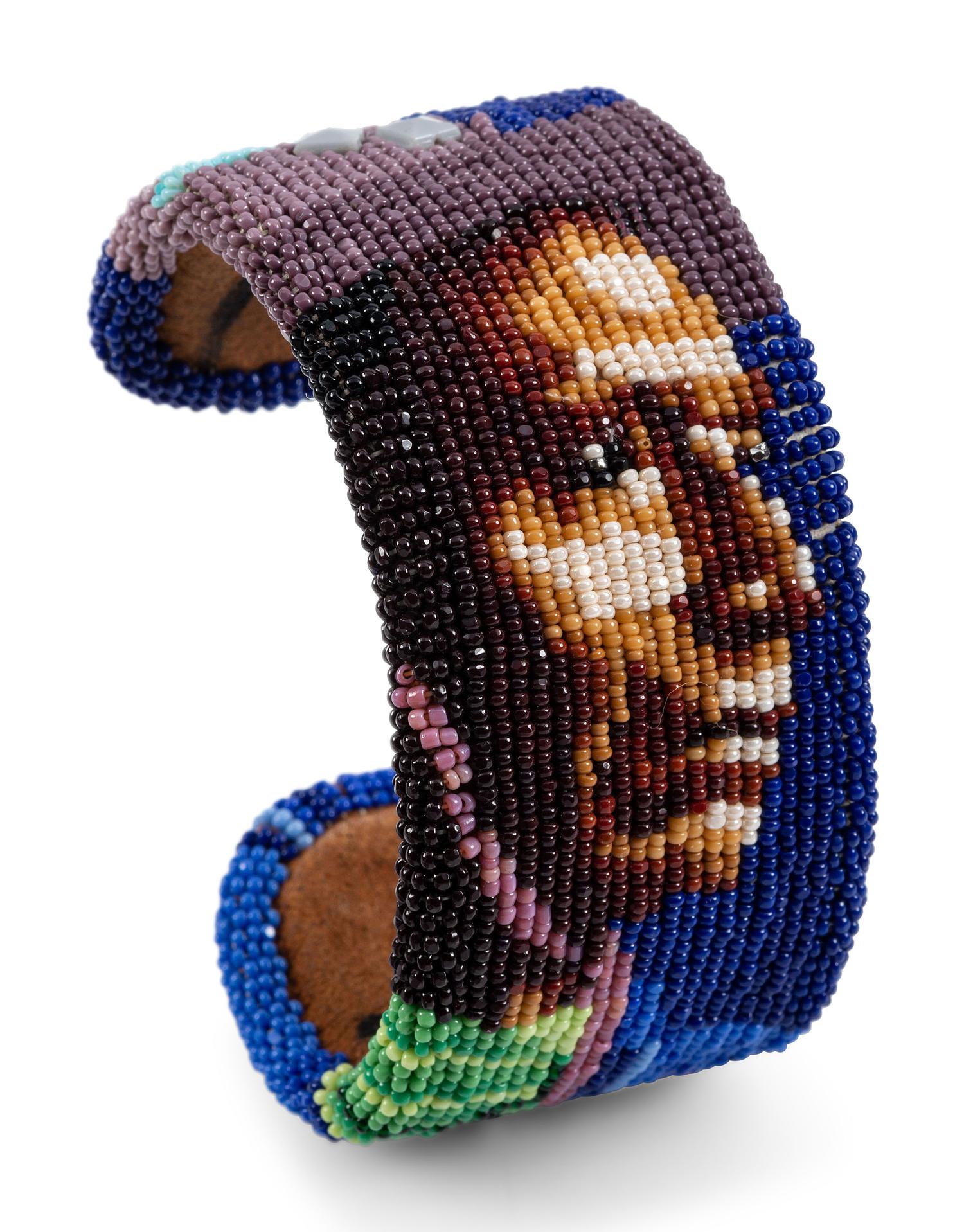 Beaded Figural Cuff Bracelet