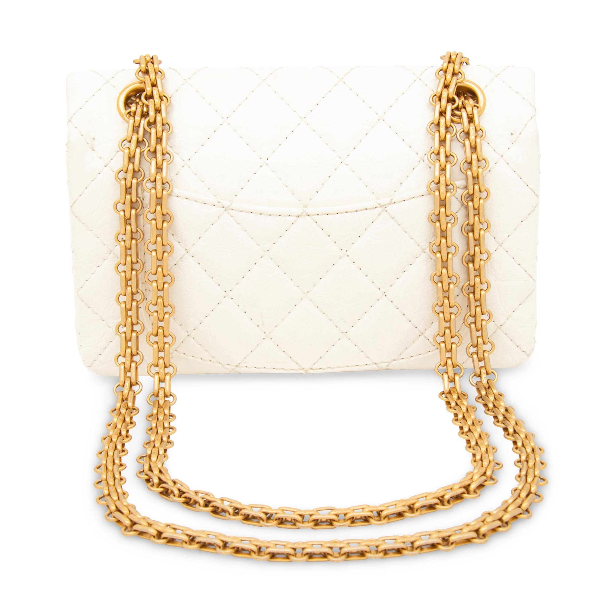 CHANEL, SMALL WHITE 2.55 REISSUE FLAP BAG