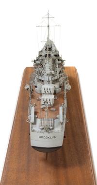 A Ship Model of the "USS Brooklyn" Height 12 x length of base 42 inches.