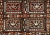 A South American Colonial Tortoiseshell and Mother-of-Pearl Inlaid Tabernacle Cabinet